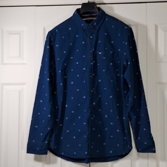 Tommy Hilfiger Navy/white Patterned Casual Shirt - Picture 2 of 11